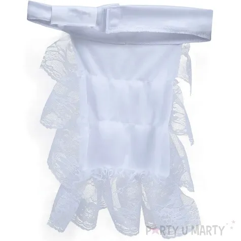 zabot koronkowy z ozdoba bialy guirca