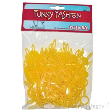 zaciski do balonow petelki zolte funny fashion 72 szt