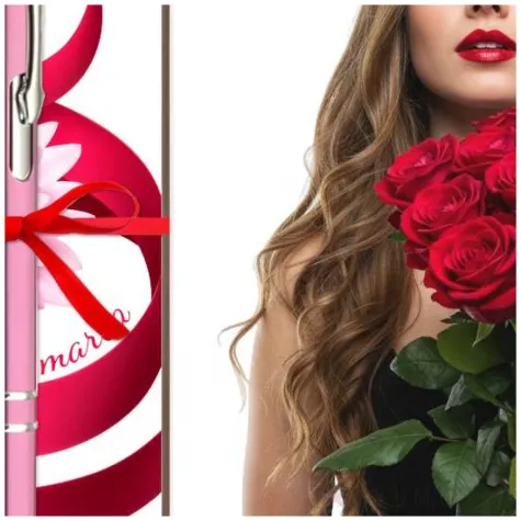 zakladka do ksiazki z dlugopisem gerbera dzien kobiet 18 cm