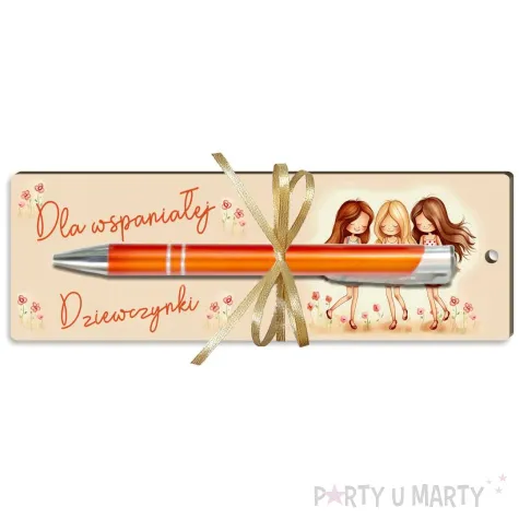 zakladka z dlugopisem dzien dziewczynek dla wspanialej dziewczynki 18x6 cm