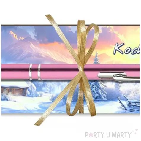 zakladka z dlugopisem kocham zime 18x6 cm