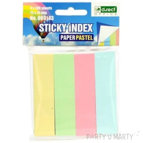 zakladki indeksujace classic d rect 19x76mm 4x100 szt