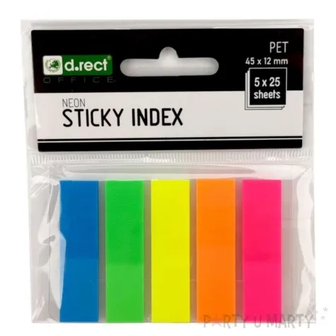 zakladki indeksujace neon d rect 12x45mm 125 szt