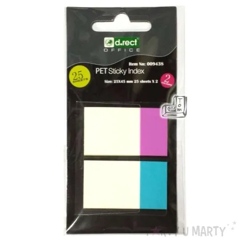 zakladki indeksujace plastikowe d rect 25 x 45 mm 50 szt