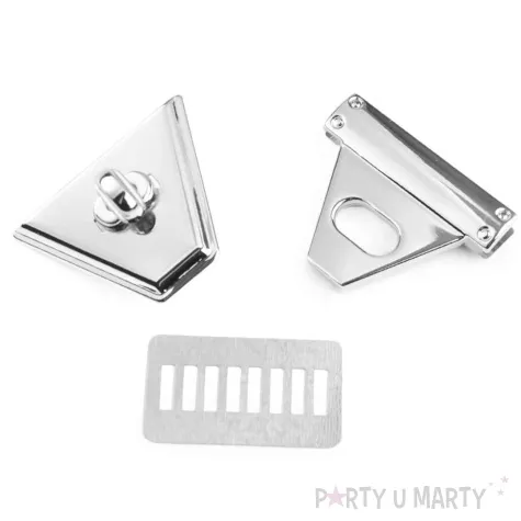 zapiecie obrotowe do toreb srebrny stoklasa 47 x 50 mm