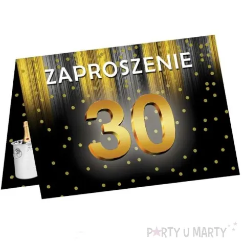 zaproszenia 30 urodziny szampan congee 6 szt
