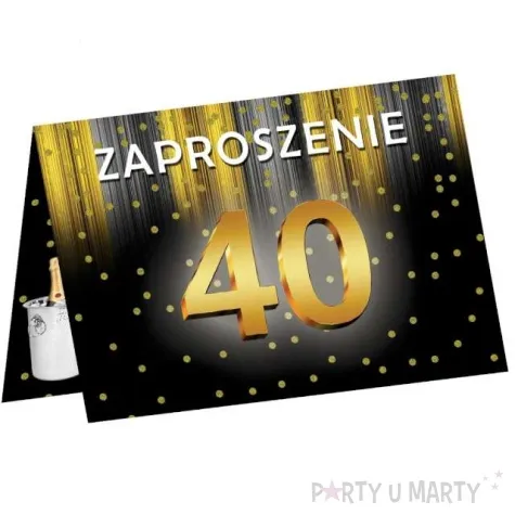 zaproszenia 40 urodziny szampan congee 6 szt