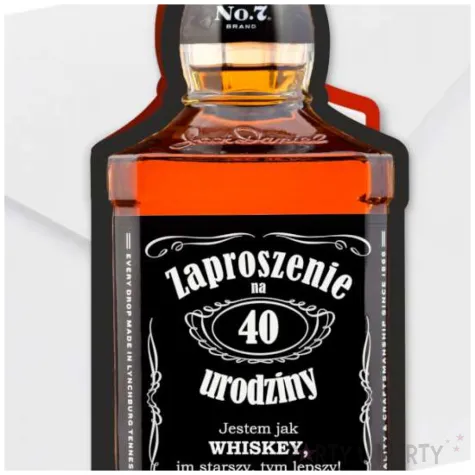 zaproszenia butelka whisky zamykana 40 urodziny 6x14 8 cm 6 szt
