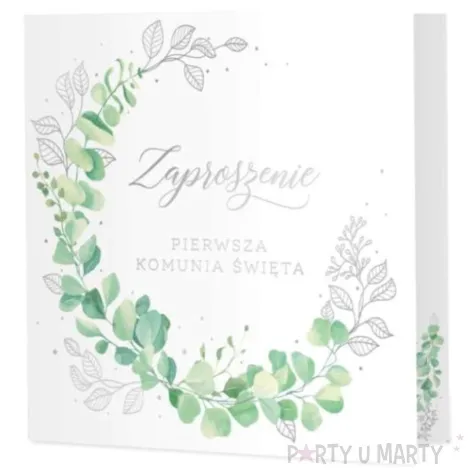 zaproszenia ihs eukaliptus srebrne partypal 10 szt