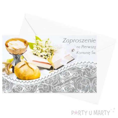 zaproszenia komunia swieta biblia z konwaliami mix maki 10 szt