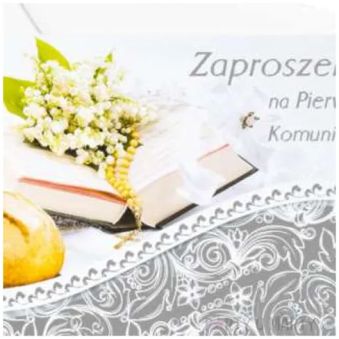 zaproszenia komunia swieta biblia z konwaliami mix maki 10 szt