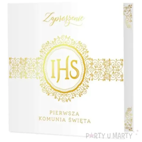zaproszenia komunia swieta ihs partypal 10 szt
