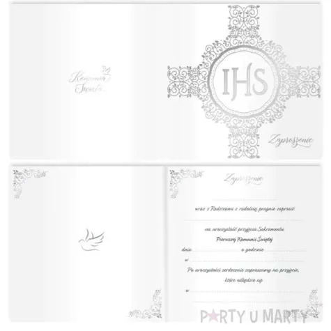 zaproszenia komunia swieta partypal 10 szt