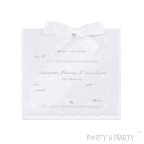 zaproszenia komunijne biale kwadratowe op 10 szt