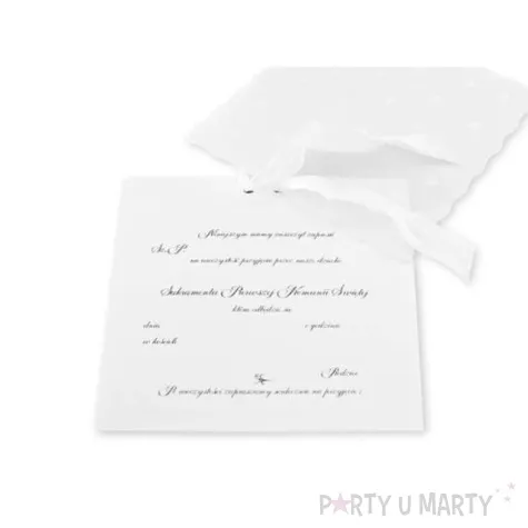 zaproszenia komunijne biale kwadratowe op 10 szt