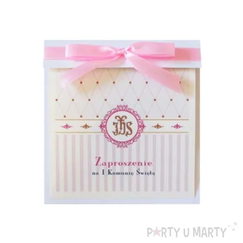 zaproszenia komunijne j rozowy 10 szt