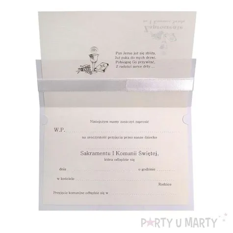 zaproszenia komunijne z klamra 10 szt