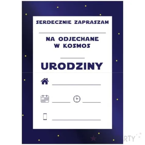 zaproszenia kosmos congee 6 szt