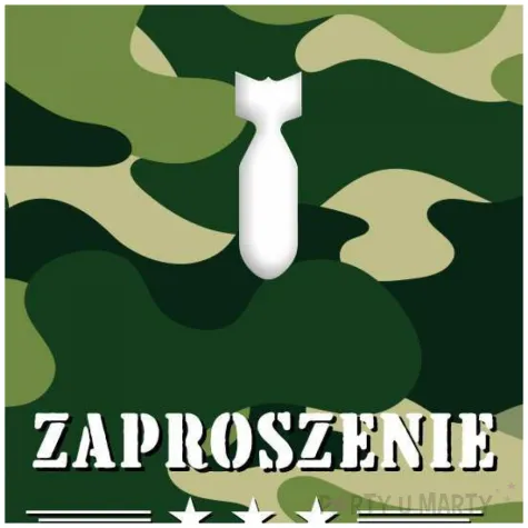 zaproszenia ksiazeczka wojskowa moro 9x13 cm 1 szt