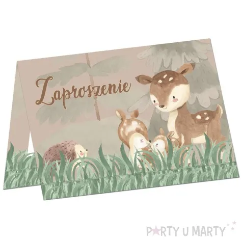 zaproszenia lesne zwierzatka congee 6 szt