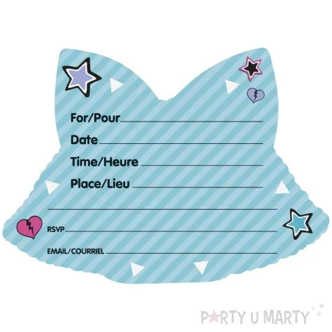 zaproszenia lol surprise unique 14 x 10 cm 8 szt