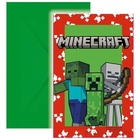 zaproszenia minecraft procos 6 szt