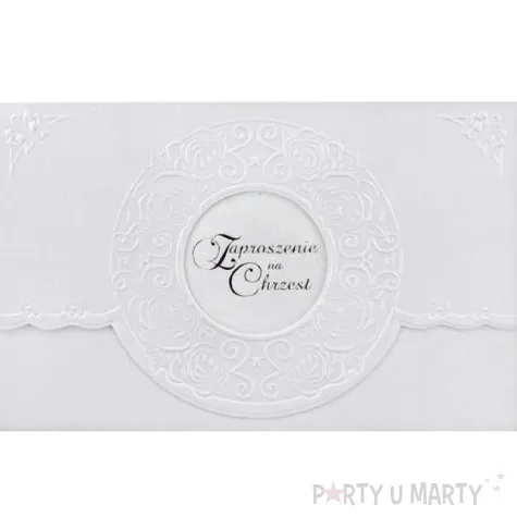 zaproszenia na chrzest classic perlowe partydeco 10szt