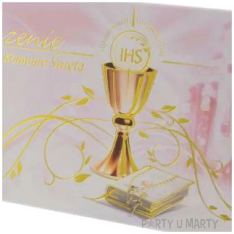 zaproszenia na komunie classic rozowe godan 10szt