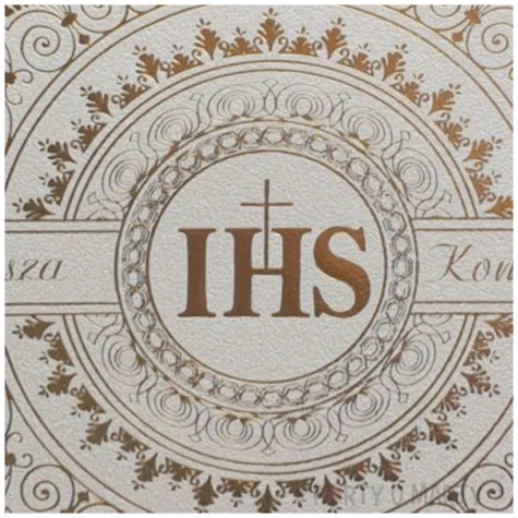 zaproszenia na komunie hostia ihs zloty nadruk dekoracjepolska 10 szt