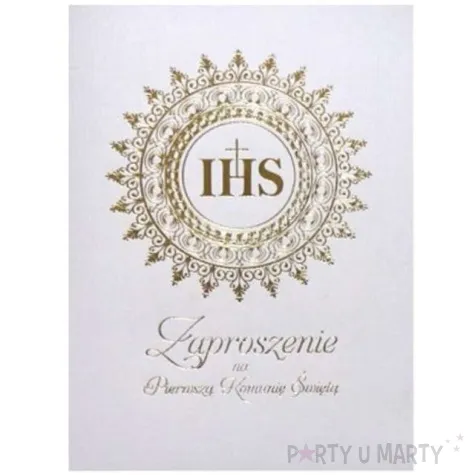 zaproszenia na komunie ihs gold viper 10 szt