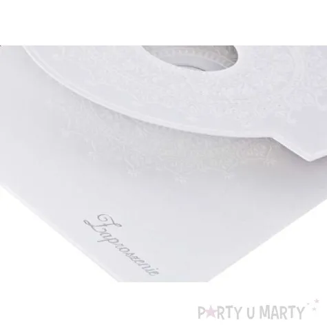 zaproszenia na komunie ihs ornamentem bialy partydeco 10 szt
