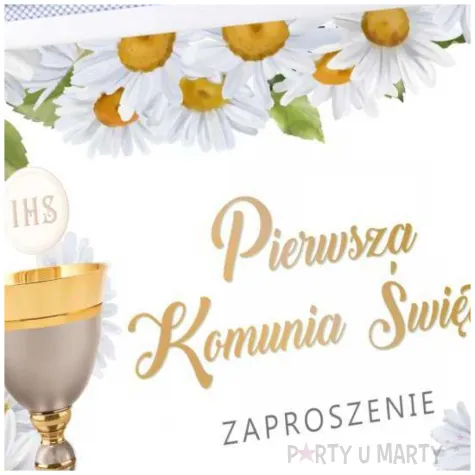 zaproszenia na komunie margaretkowy zawrot glowy pierwsza komunia swieta 14 8x10 5 cm 8 szt