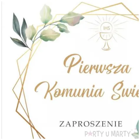 zaproszenia na komunie mietowa geometria pierwsza komunia swieta 15x15 cm 8 szt