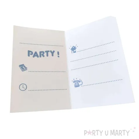 zaproszenia na urodziny lilo stitch z kopertami niebieskie 6 szt