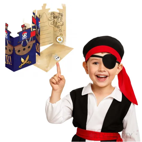 zaproszenia na urodziny piraci z koperta 8 szt