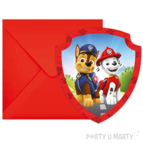 zaproszenia paw patrol rescue heroes psi patrol procos 6 szt