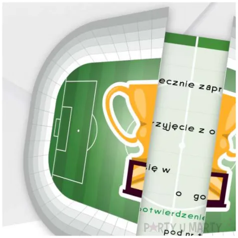 zaproszenia pilka nozna stadion 13 x 9 2 cm 6 szt