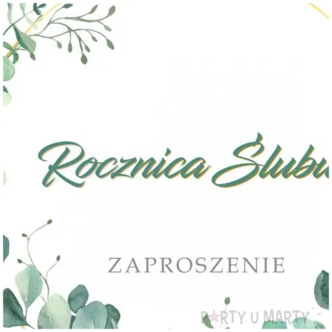 zaproszenia rocznica slubu eukaliptus beauty 15x15 cm 8 szt