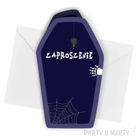 zaproszenia trumna halloween wesole kosciotrupy 8x13 5 cm 6 szt