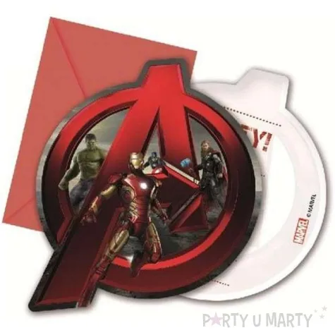 zaproszenia urodzinowe avengers 2 procos 6 szt