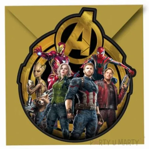 zaproszenia urodzinowe avengers infinity war procos 6 szt