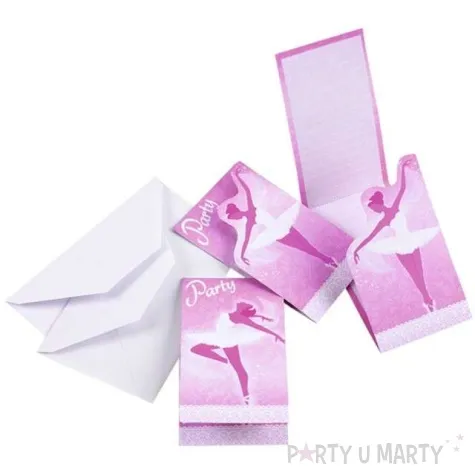 zaproszenia urodzinowe baletnica amscan 8 szt