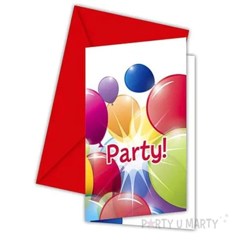 zaproszenia urodzinowe balony party procos 6 szt