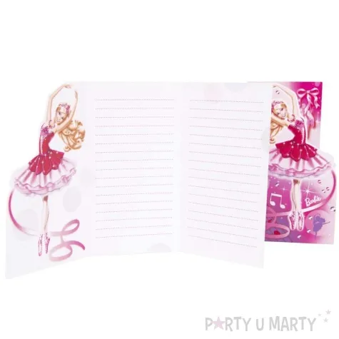 zaproszenia urodzinowe barbie baletnica amscan 6 szt