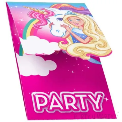 zaproszenia urodzinowe barbie dreamtopia amscan 8 szt