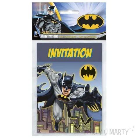 zaproszenia urodzinowe batman unique 8 szt