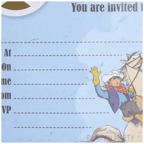 zaproszenia urodzinowe dziki zachod wild west cowboys procos 10 szt