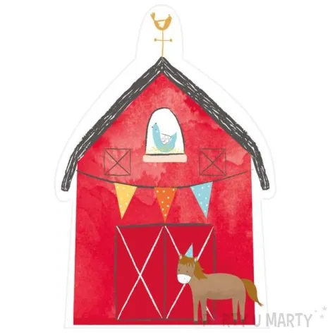 zaproszenia urodzinowe farma barnyard amscan 8 szt