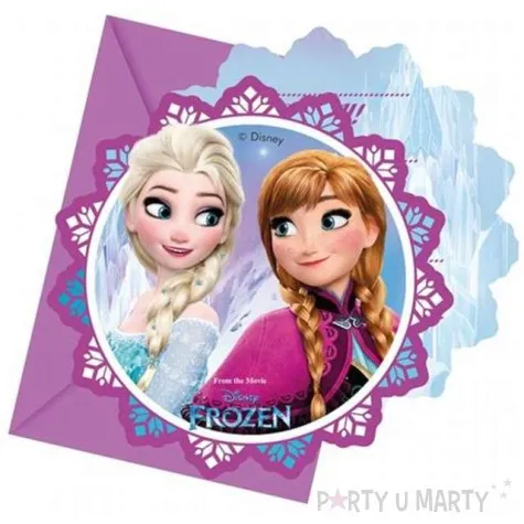 zaproszenia urodzinowe frozen northern lights kraina lodu procos 6 szt