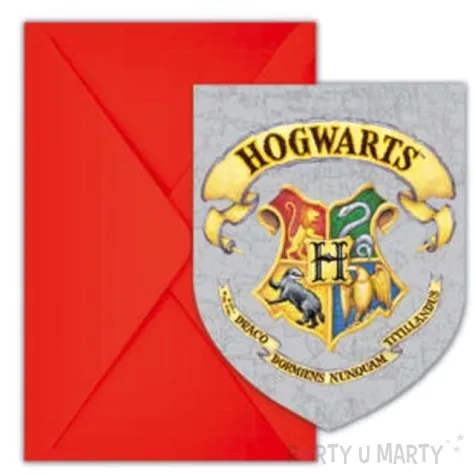 zaproszenia urodzinowe harry potter hogwart procos 11 x 9 cm 6 szt